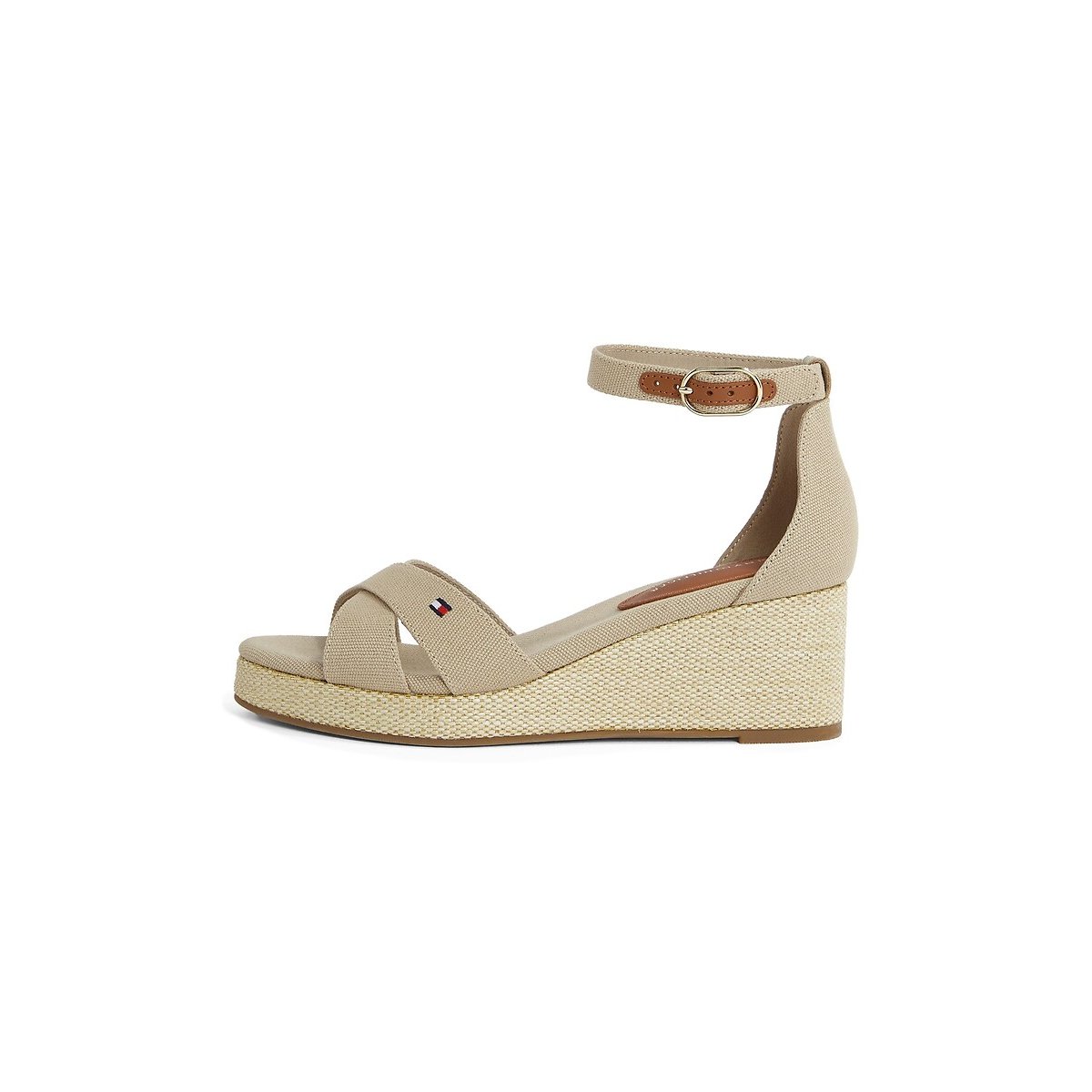 Sandales croisées compensées Flag beige, TOMMY HILFIGER