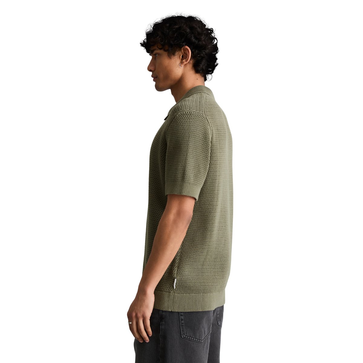 Polo en tricot DfC relaxed avec une structure tricotée aérée vert, MARC O’POLO DENIM