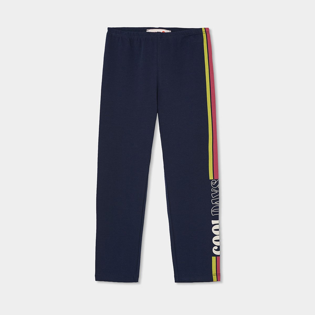Legging fille avec bande latérale bleu, BOBOLI