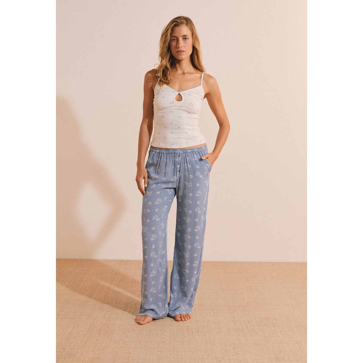 Pantalon de pyjama à motifs croissants BLUE bleu, ETAM