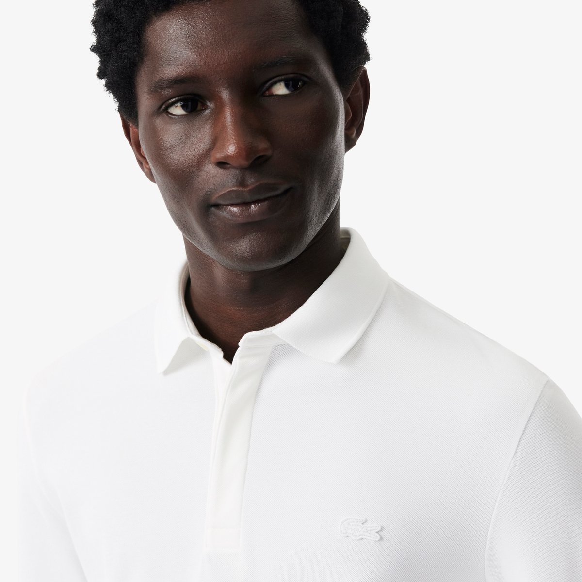 Polo Paris regular fit en Piqué stretch blanc-001, LACOSTE