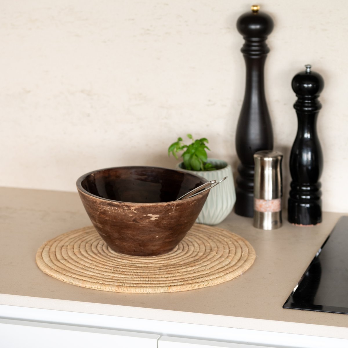 Dessous de plat en raphia - LOJI couleur unique, HOME MAISON