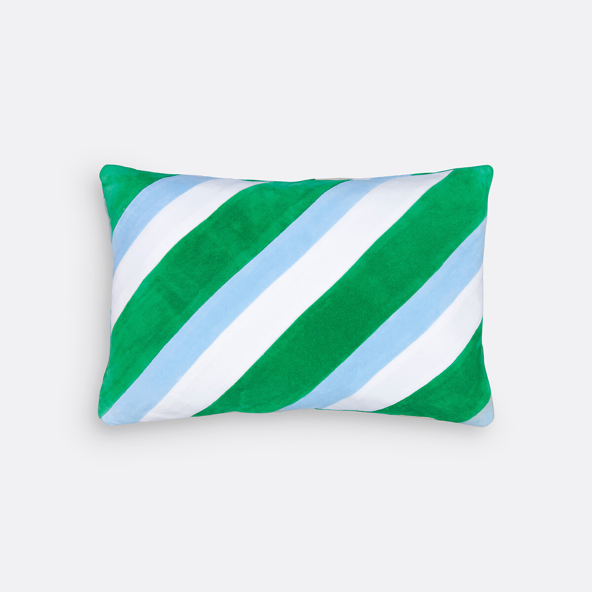 Housse de coussin 60 x 40 cm en velours, Abby vert/bleu, LA REDOUTE INTERIEURS