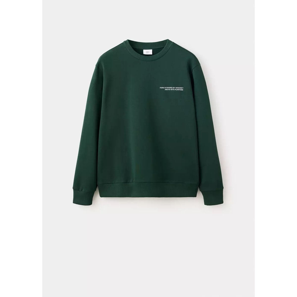 Sweat en coton 100 % imprimé vert billard, MANGO MAN