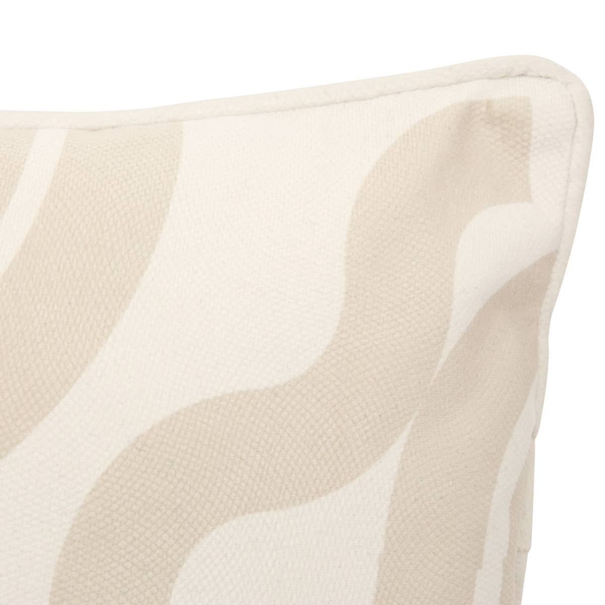 Coussin rectangulaire en velours à rembourrage épais LILOU ivoire, ATMOSPHERA