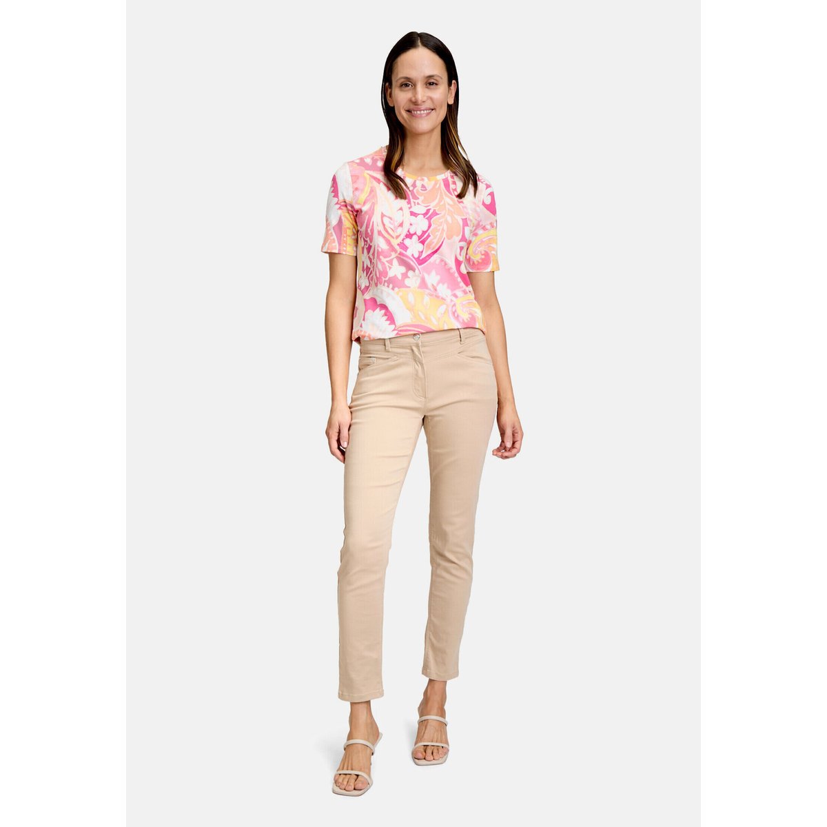 T-shirt basique à imprimé rosé/yellow, BETTY BARCLAY