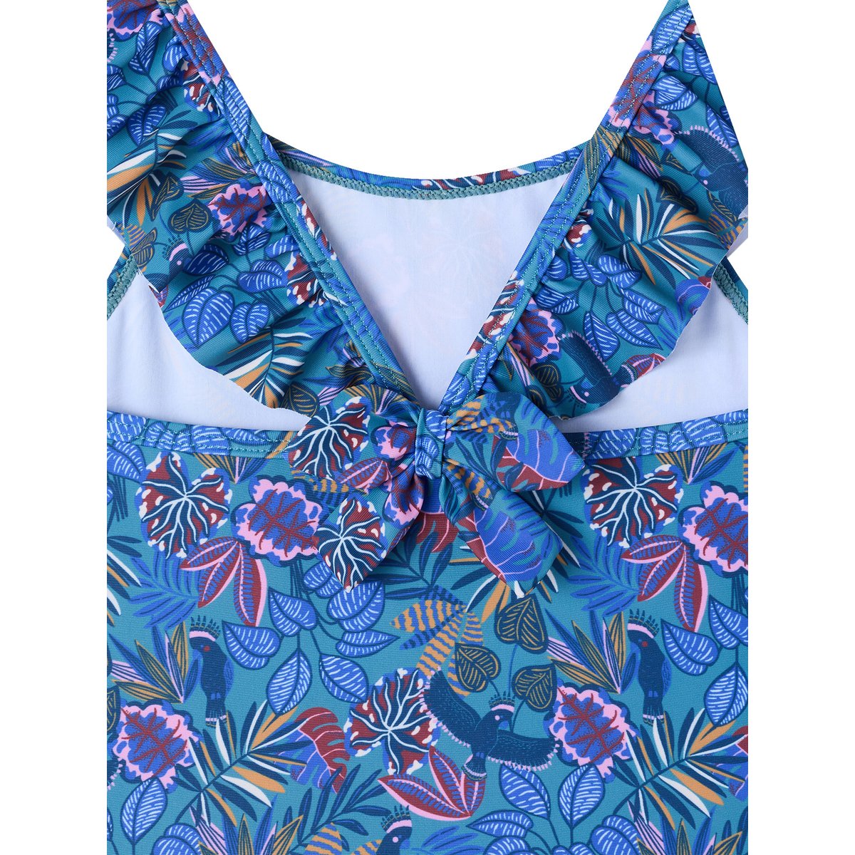 Maillot de bain 1 pièce bleu, VERTBAUDET