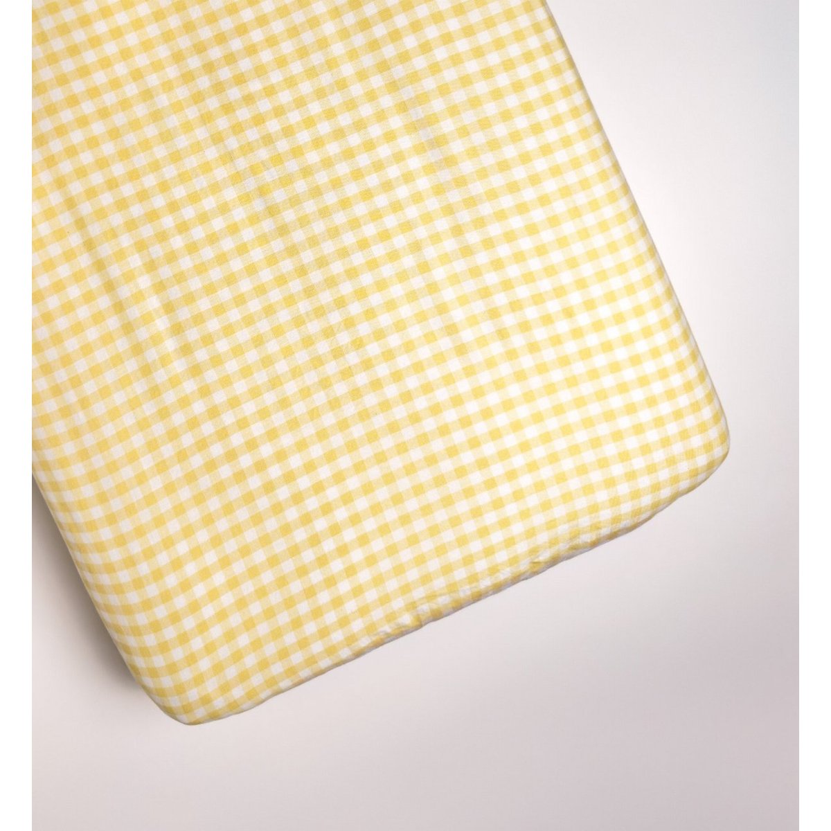 Drap housse berceau en percale de coton bio, VICHY vichy tournesol, KADOLIS