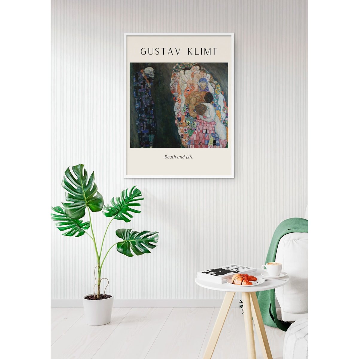 Affiche Gustav Klimt « Death and Life » blanc, L'AFFICHERIE