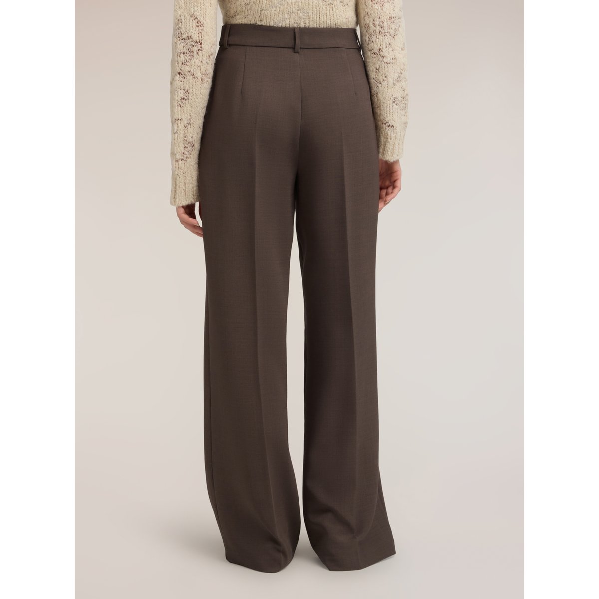 Pantalon palazzo taille haute avec pli gris, MOTIVI