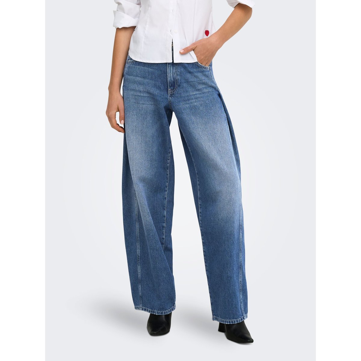 Jean À Jambe Large medium blue denim 1, ONLY