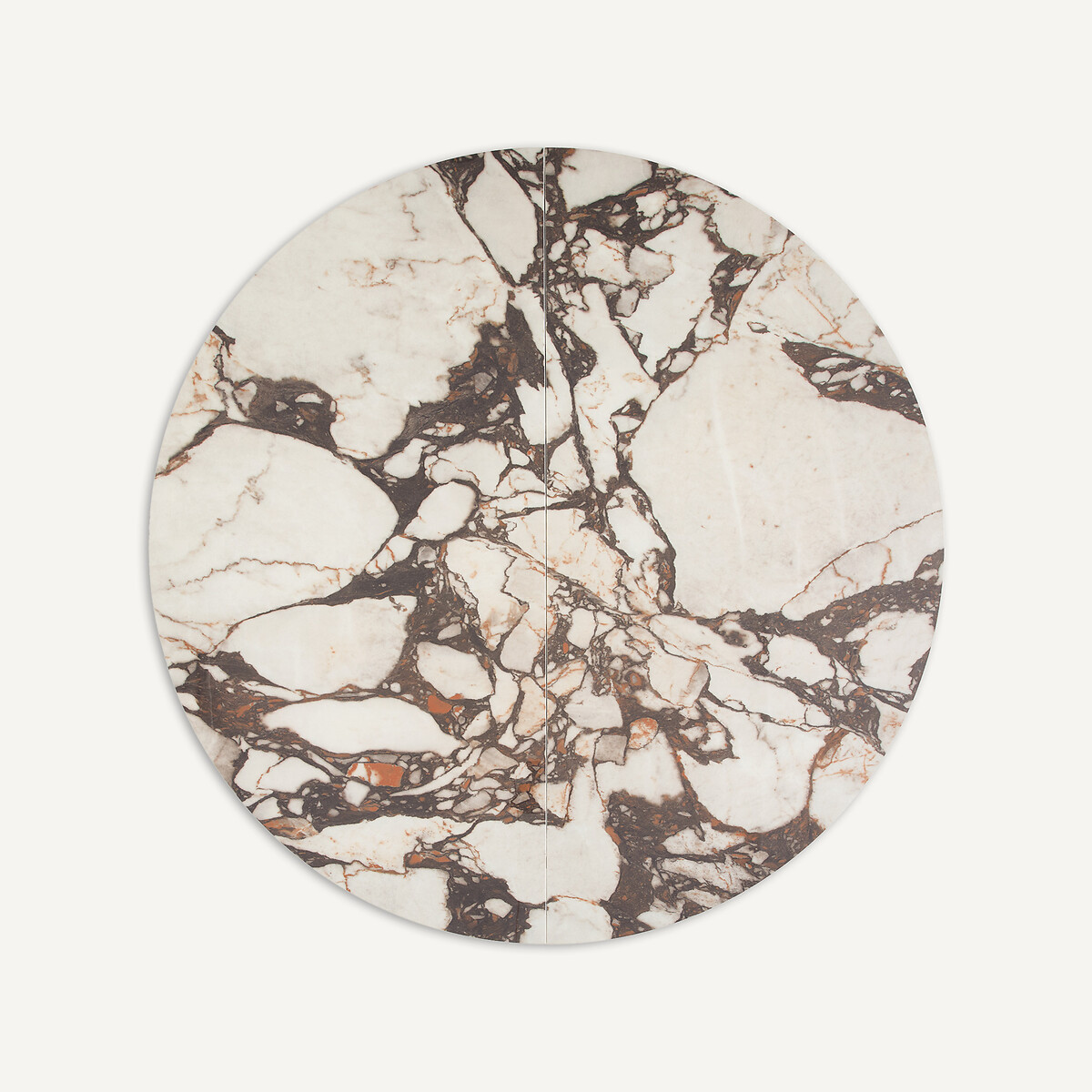 Plateau de table rond, extensible, en céramique, diamètre 135 à 180 cm, EXTENDO céramique marbre brique, AM.PM