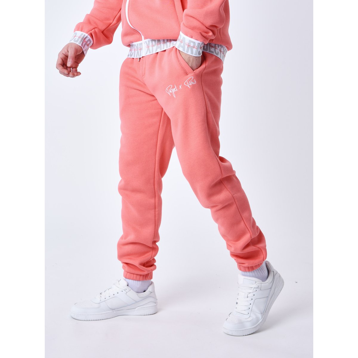Bas de jogging Bande élastique logotée rose corail, PROJECT X