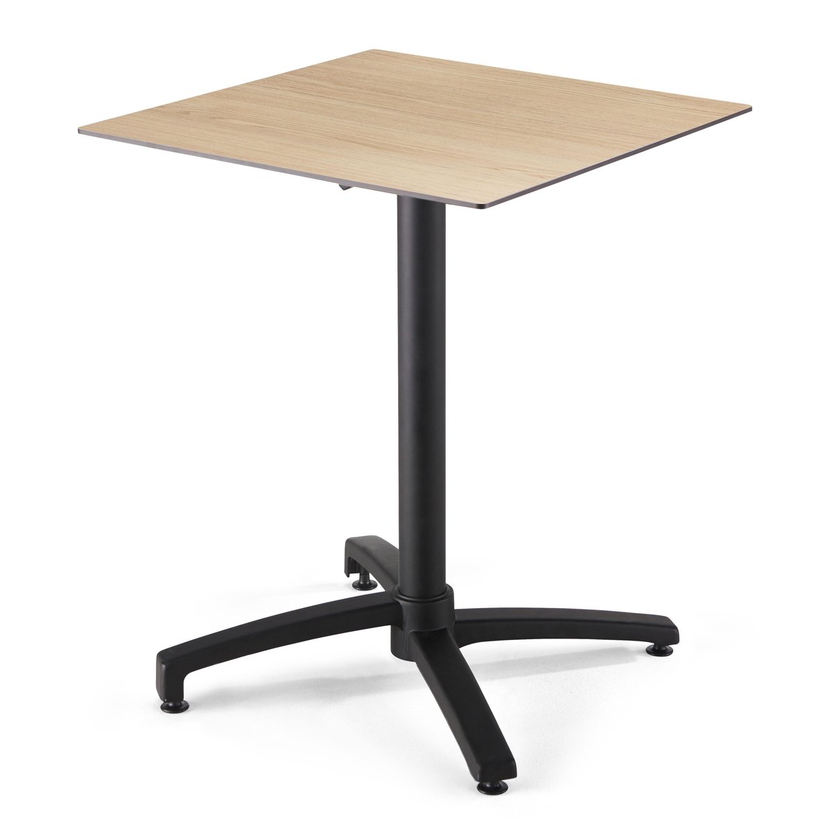 Table 60x60 cm inclinable stratifiée avec pied noir et chaises en métal, OPERA gris anthracite, OVIALA