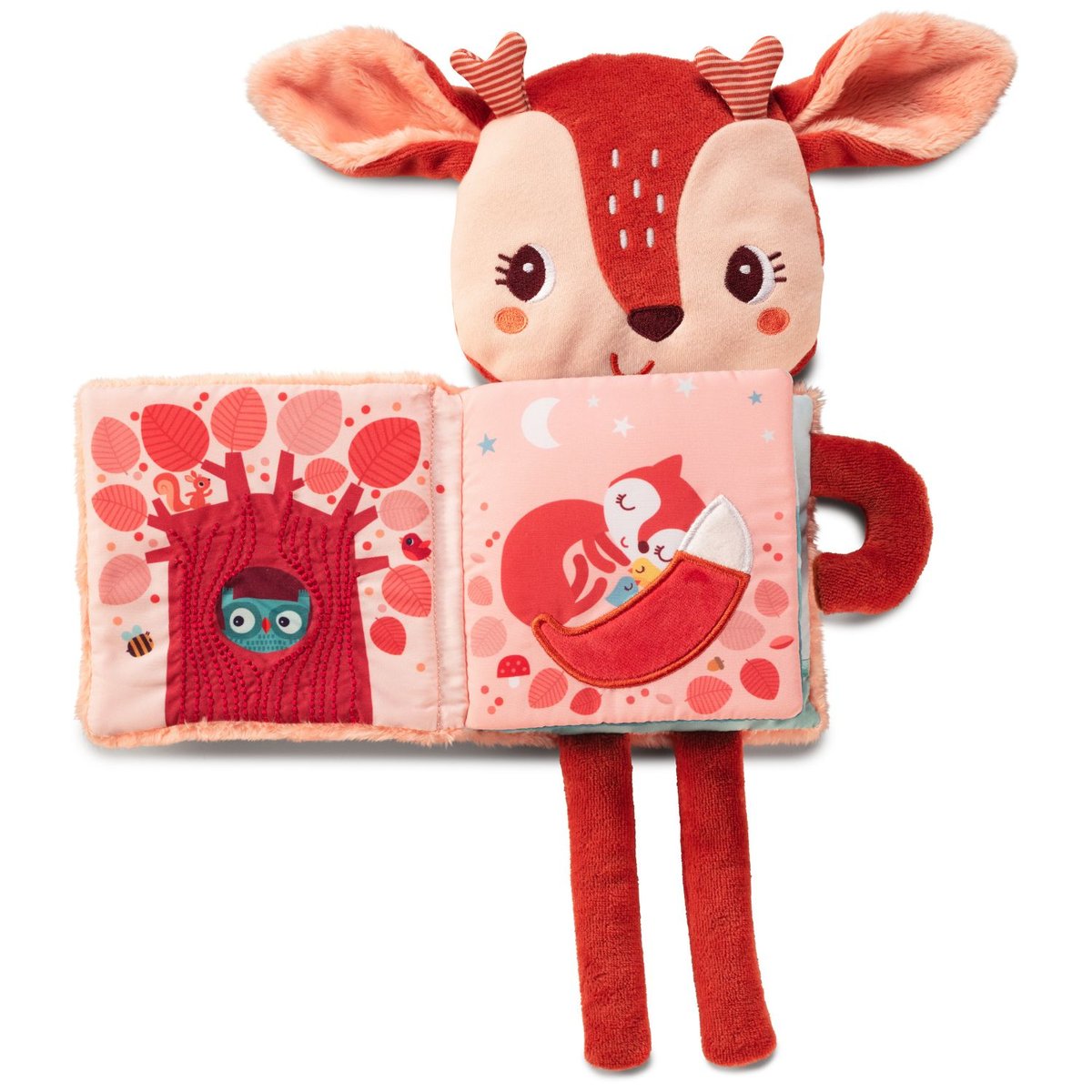 Livre doudou Stella orange, bleu, saumon, LILLIPUTIENS
