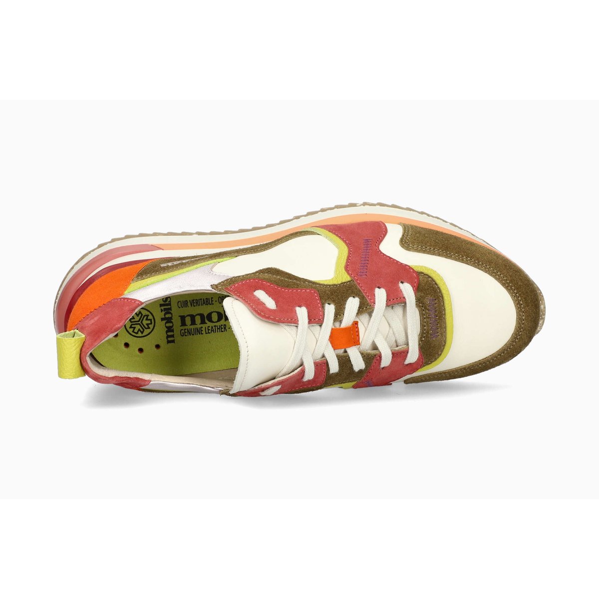 Baskets en cuir JANEL vert 5146, MEPHISTO