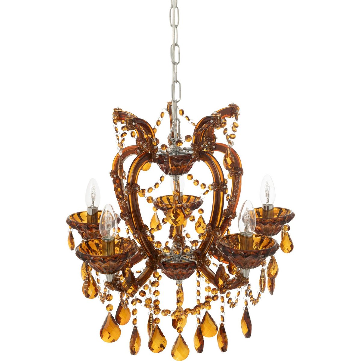 Lustre chandelier rond en verre style antique verre marron ambré élégant, RECOLLECTION