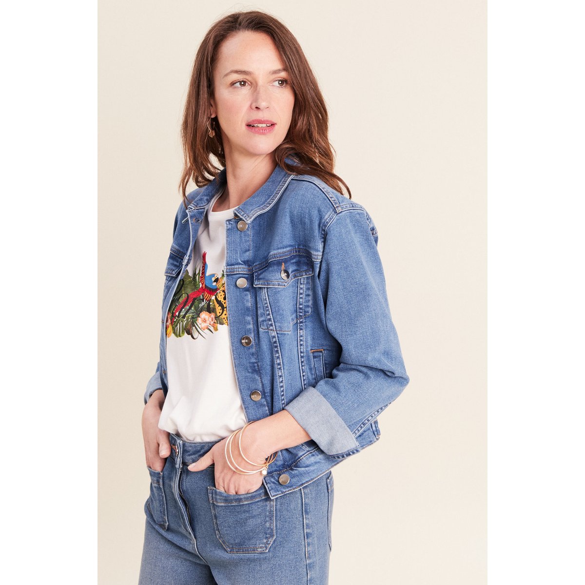 Veste cintrée denim stone, BREAL