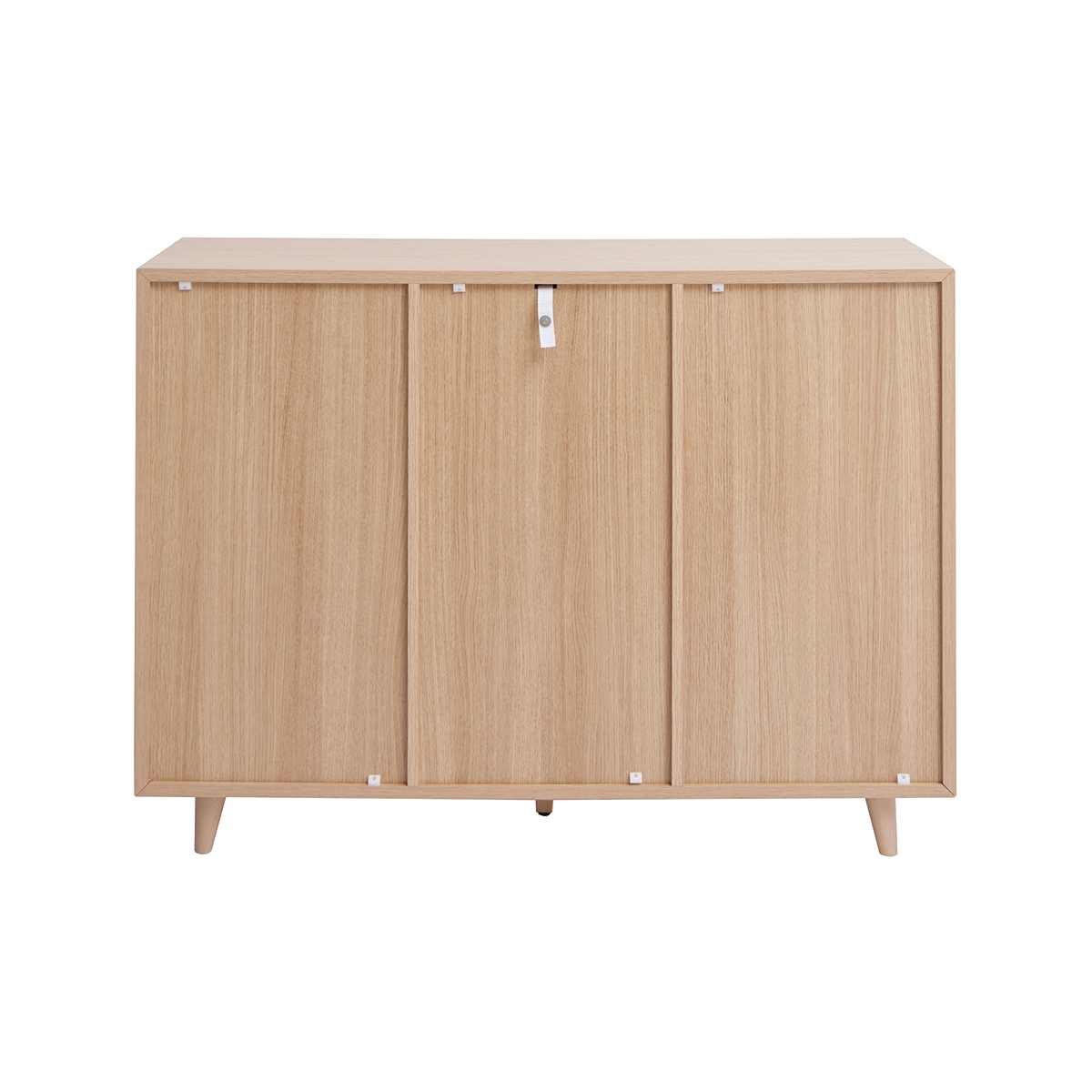 Meuble d'entrée - meuble de rangements à chaussures finition bois clair chêne et métal doré L110 cm SILVESTRE chêne clair, MILIBOO