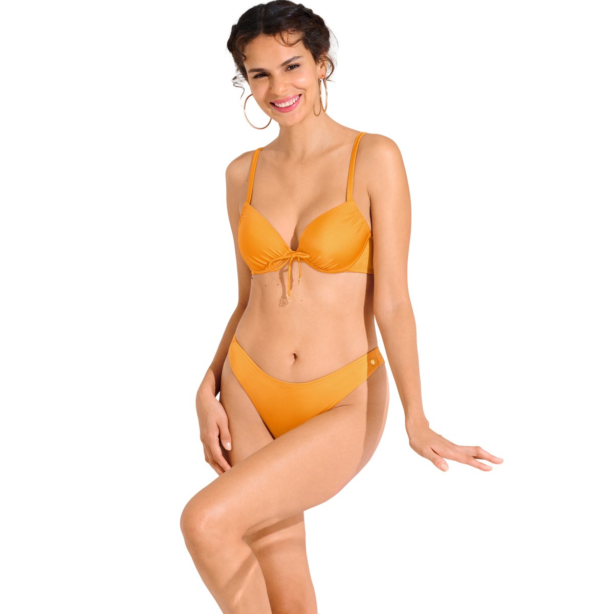 Bas maillot brésilien de bain échancré KARPATHOS jaune, LISCA