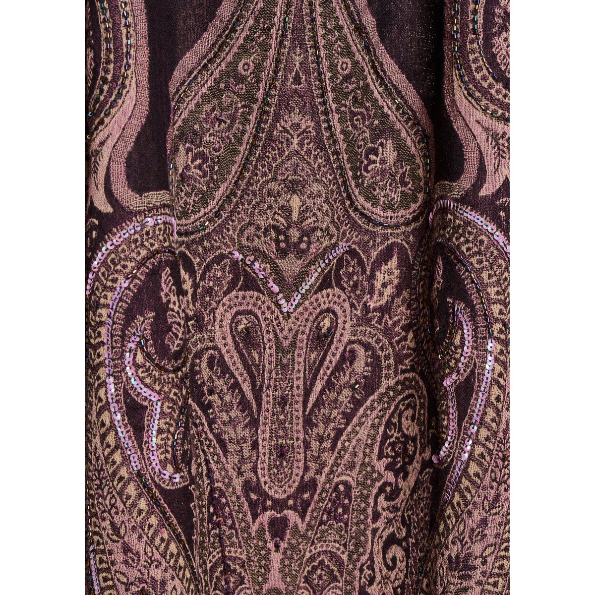 Écharpe en coton et laine avec broderie gris, LA FEE MARABOUTEE