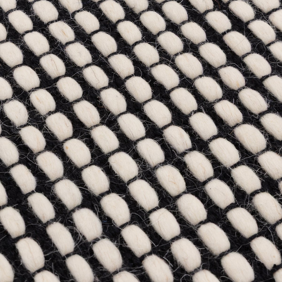 Tapis de salon et chambre en laine FLUB noir, NOVATREND