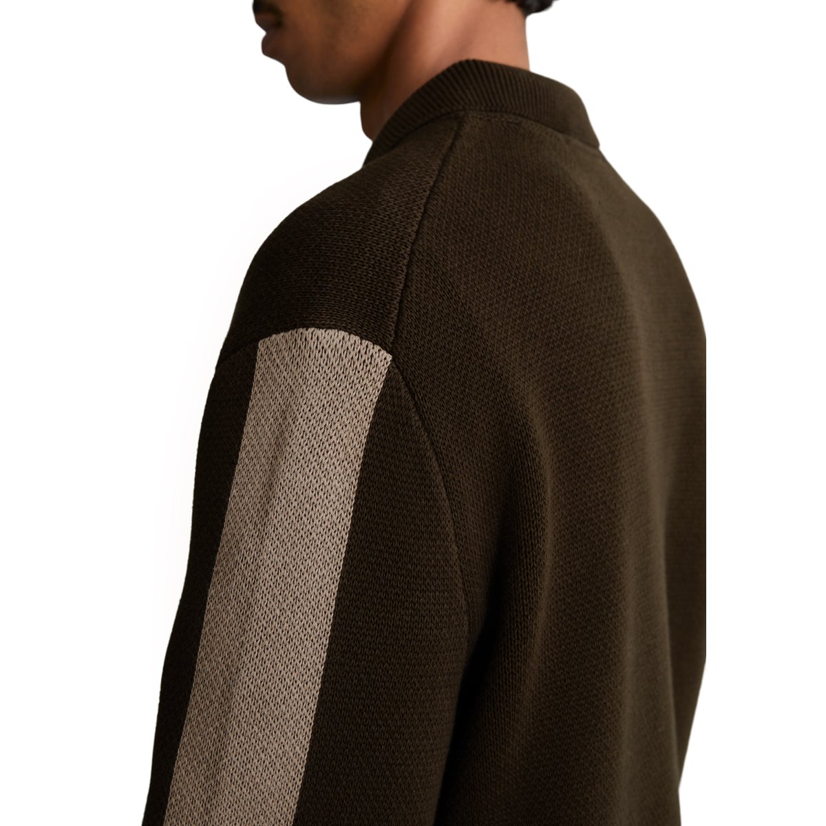 Cardigan décontracté en maille épaisse de coton bio marron, MARC O’POLO DENIM