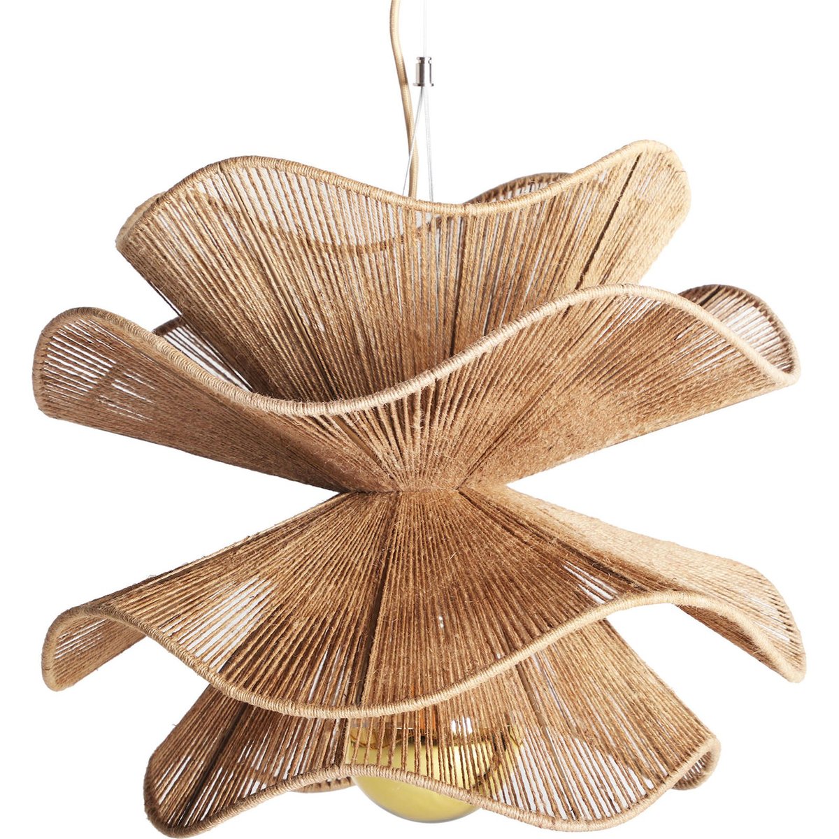 Suspension en jute style bohème, VACIO teinte naturelle de jute tissé beige brun, RECOLLECTION