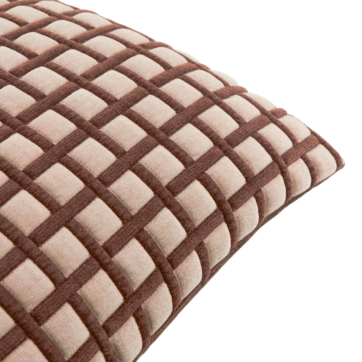 Softie Grid Quilted Cushion chocolate, FURN.