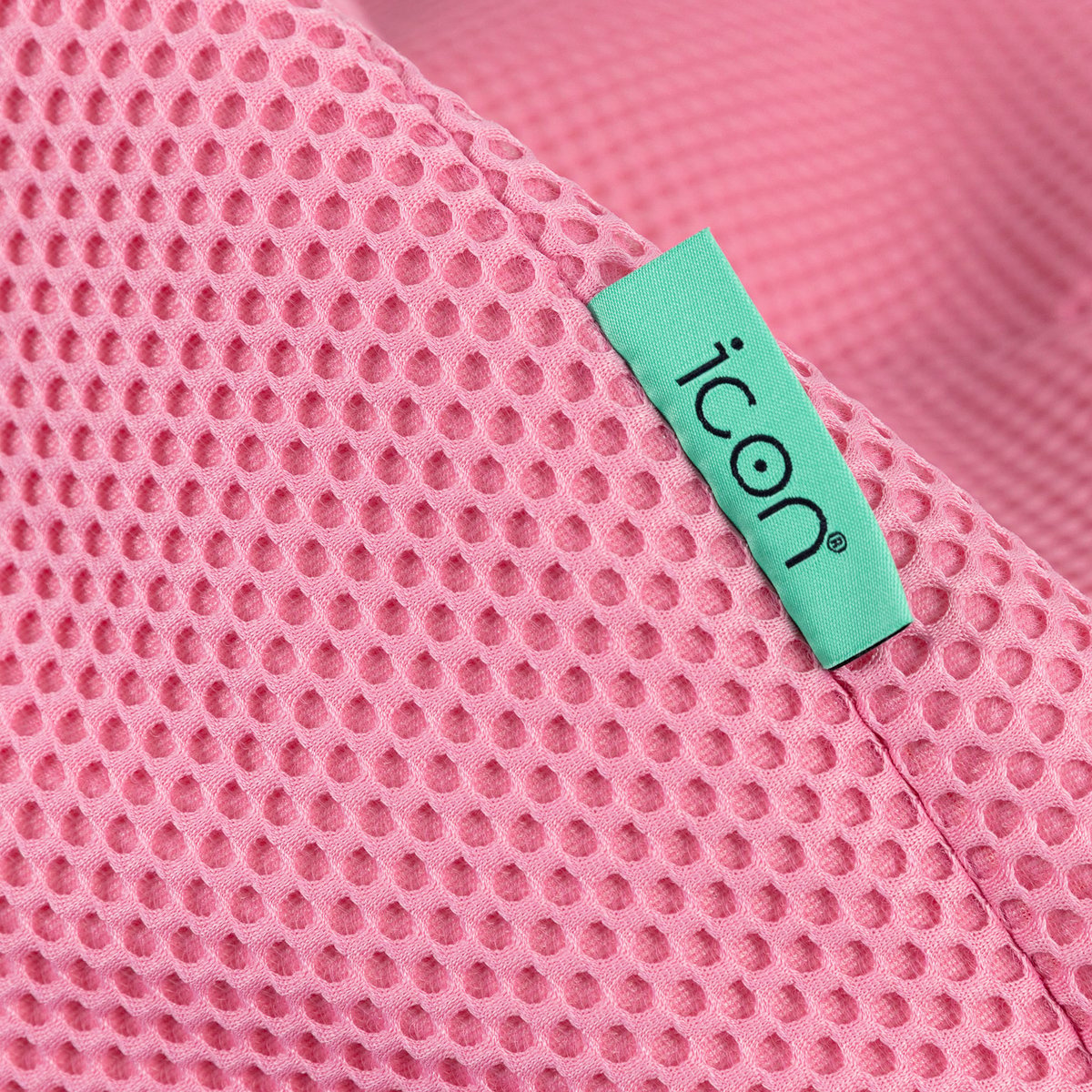 Pouf de gaming à dossier haut en mesh tech avec repose-pied rond Oeko-Tex® - DALTON rose pastel, ICON