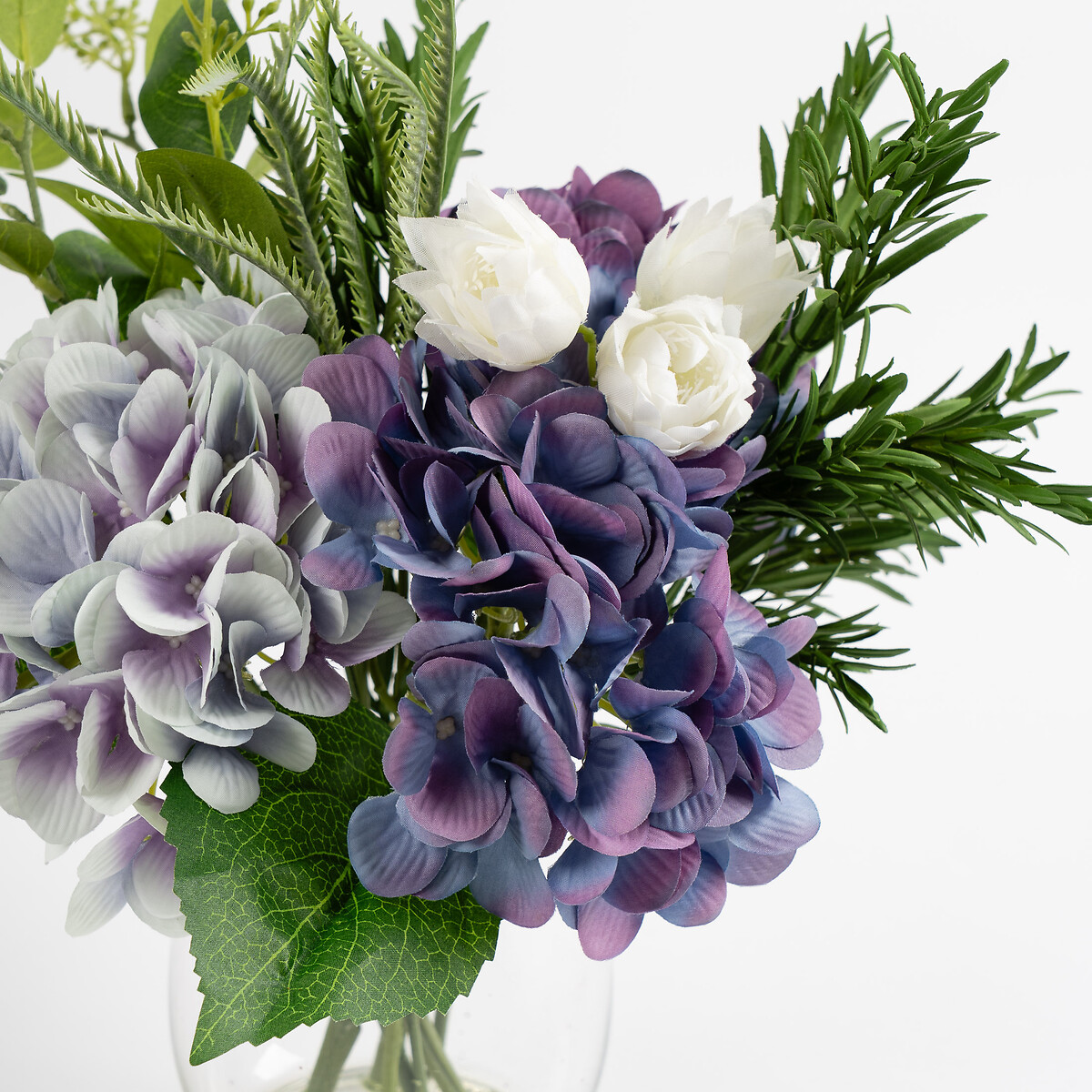 Hydrangea Arrangement in Glass Vase blue, SO'HOME