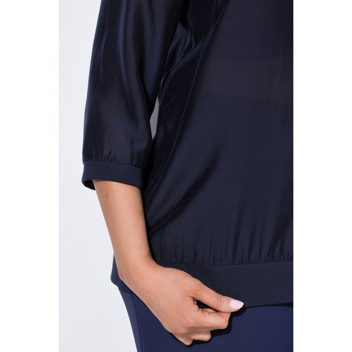 Blouse légèrement transparente marine, ULLA POPKEN