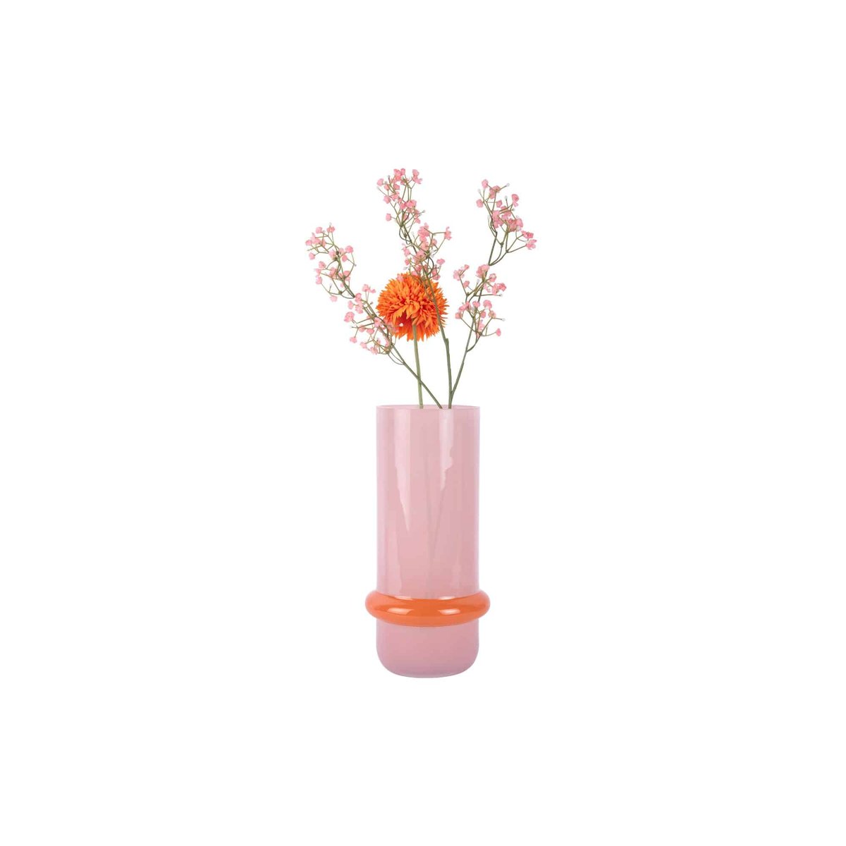 Vase Verre ANIMADO ANILLO LARGE rose tendre, PRESENT TIME