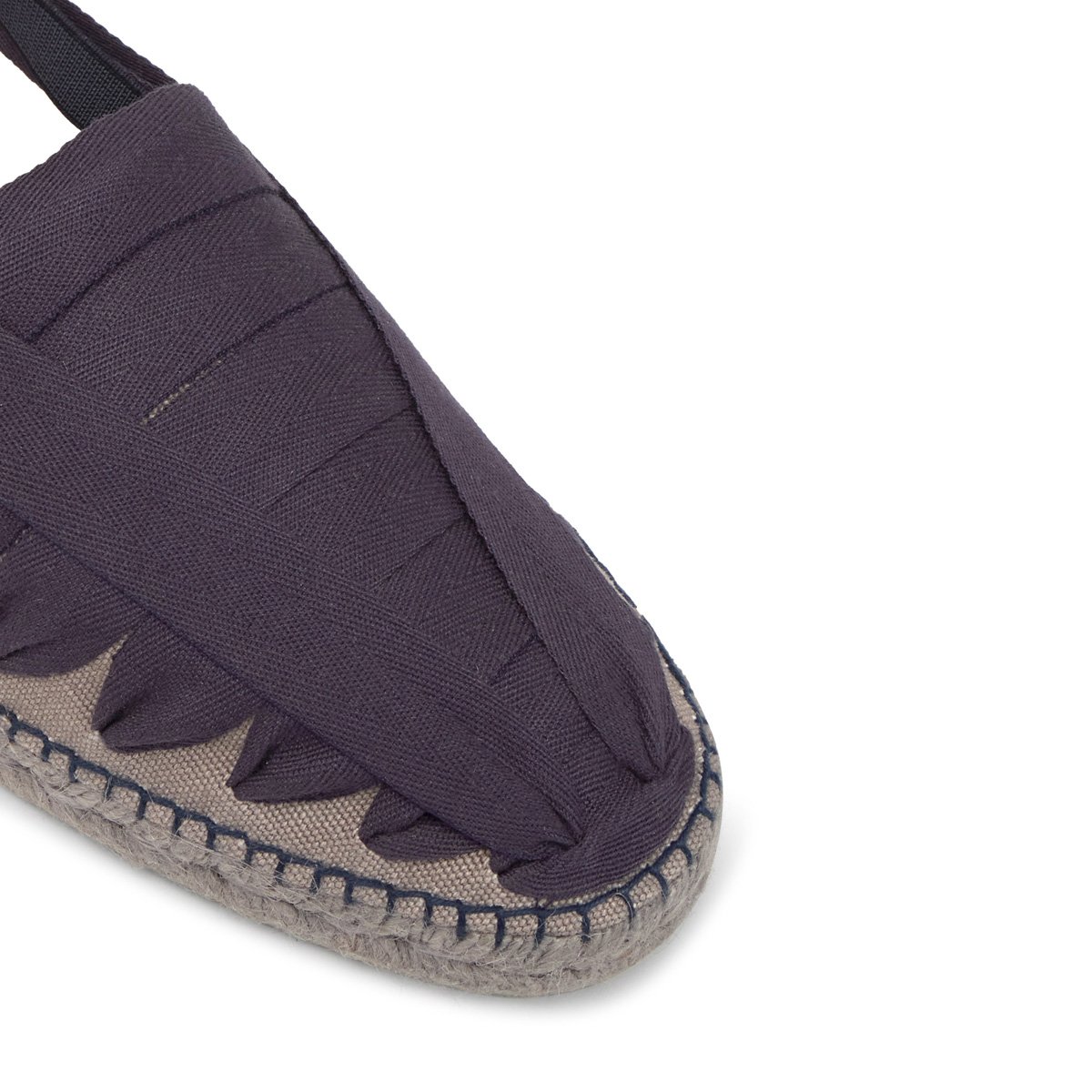 Espadrilles plates en coton organique à lacets NORMAN PLATFORM bleu marine, CASTANER