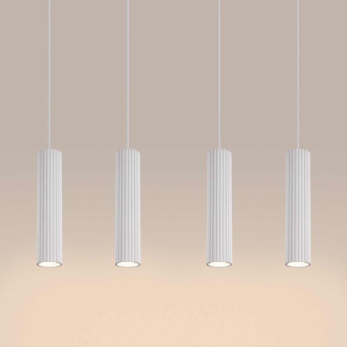 Suspension Aluminium Blanc GU10 4 Karbon blanc, EDEN
