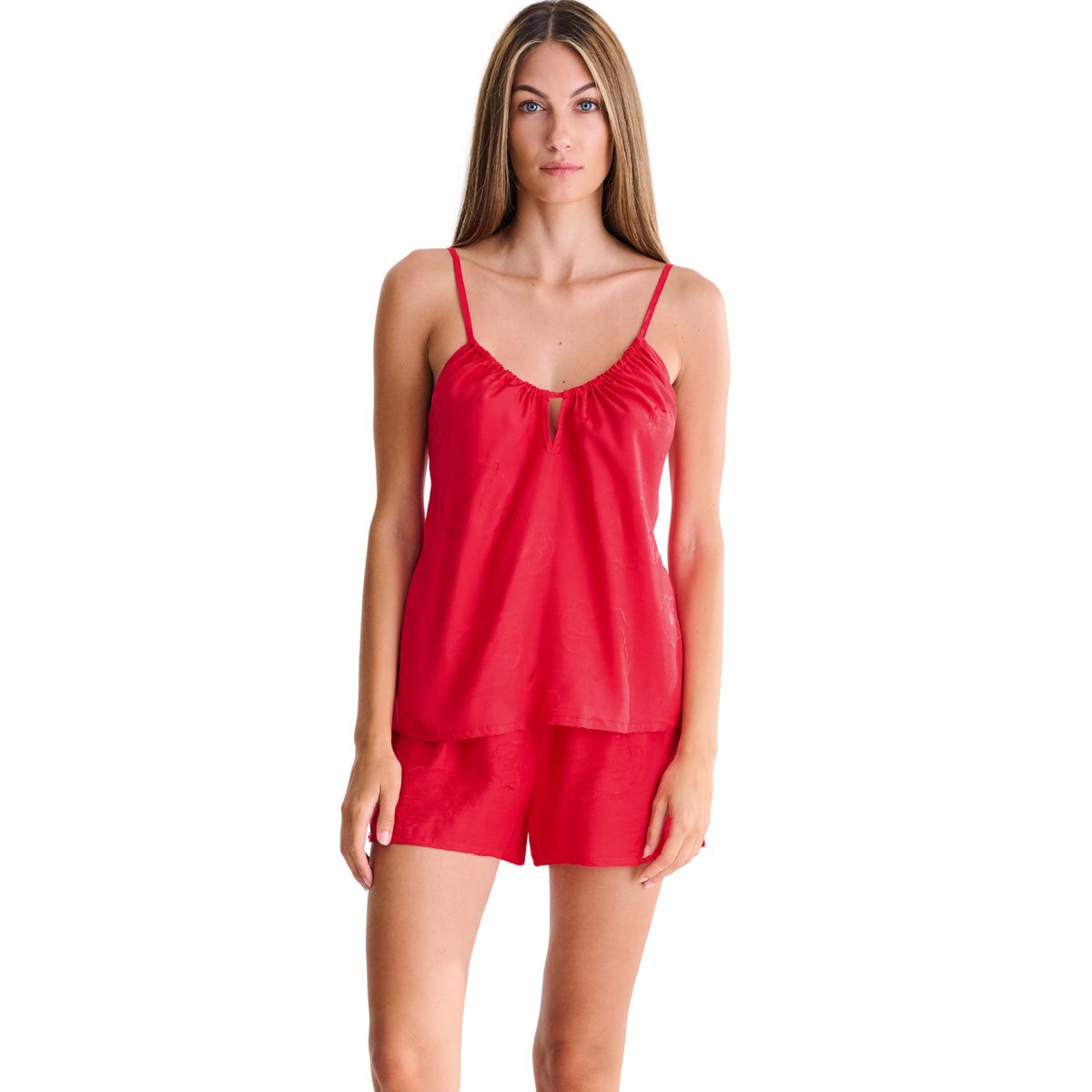 Haut pyjama débardeur caraco MIRACLE rouge, LISCA