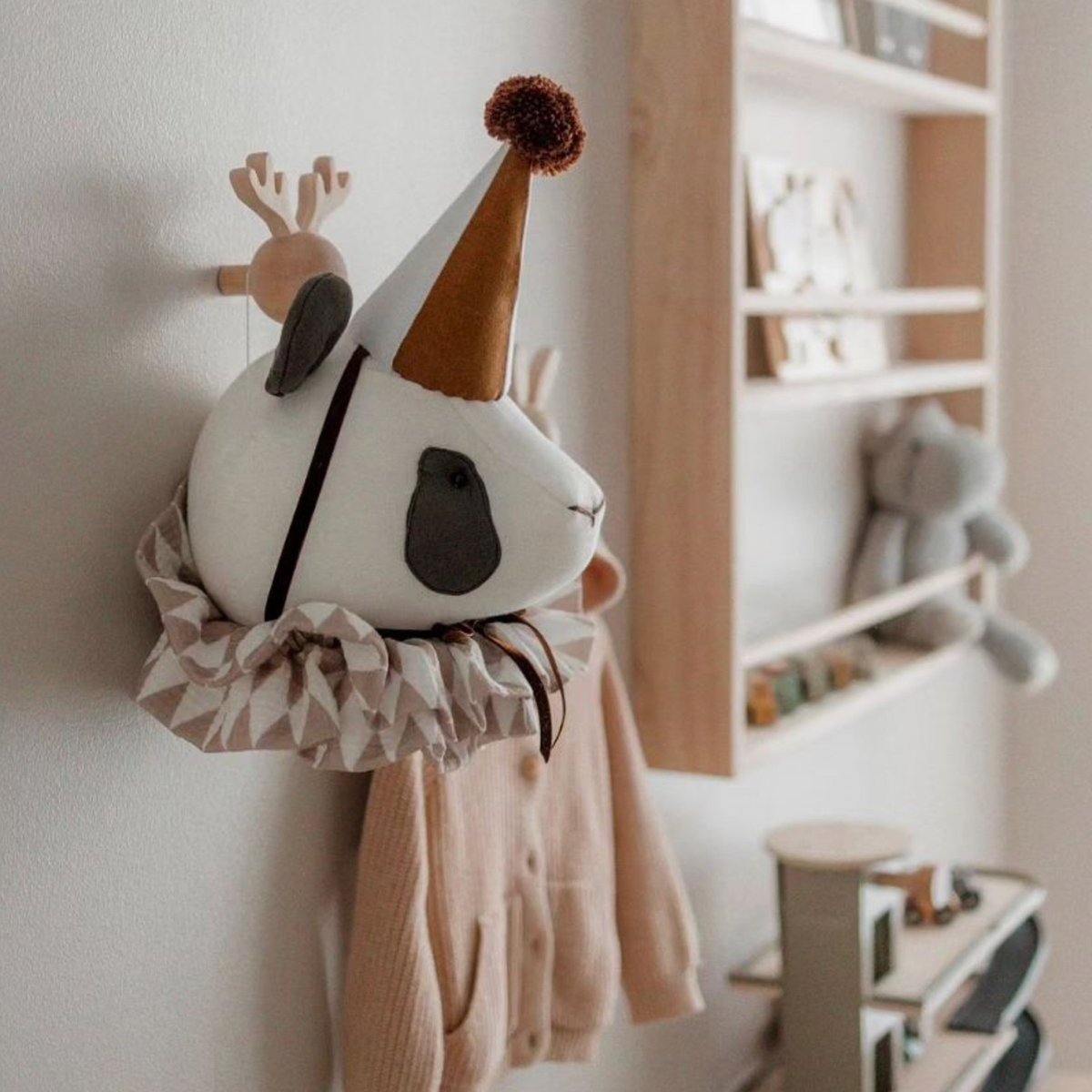 Trophée mural, panda Mino en lin lavé MAISON SEVIRA beige, SEVIRA KIDS