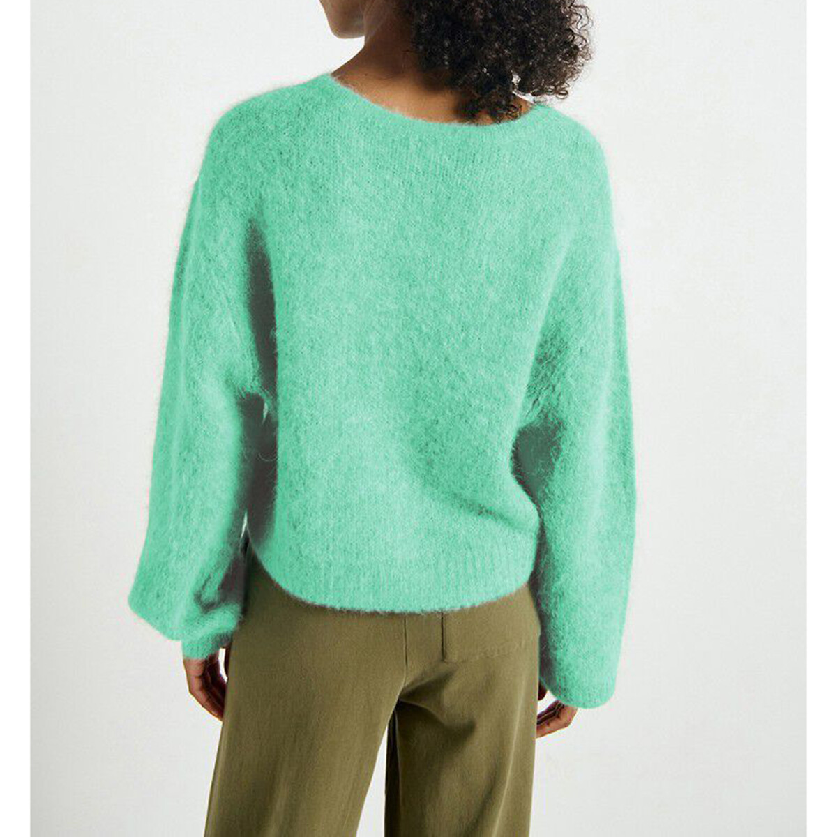 Niby Short Cardigan with Crew Neck mint, AMERICAN VINTAGE