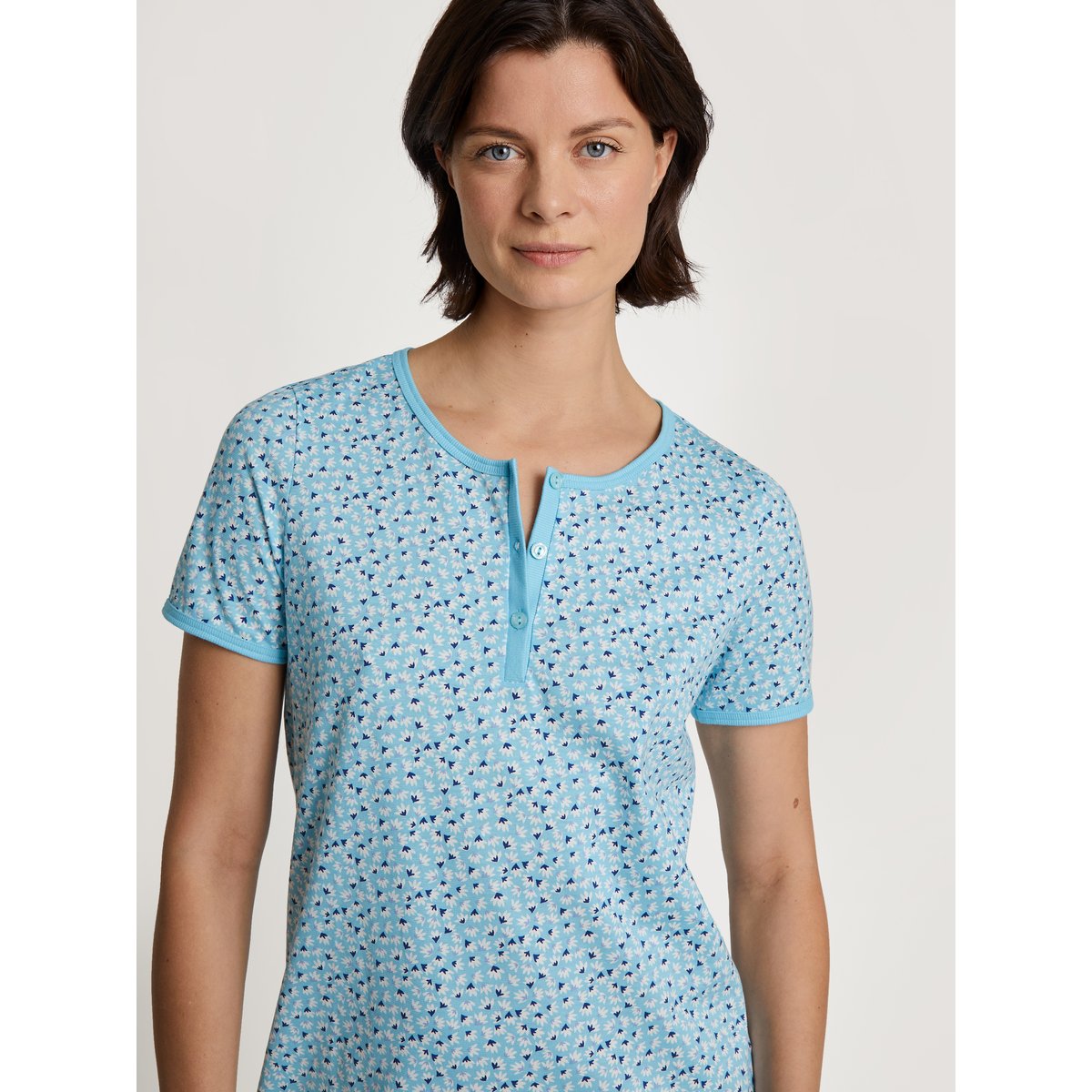 Nightdress manches courtes Coton COTTON SPECIAL topaze bleue, CALIDA