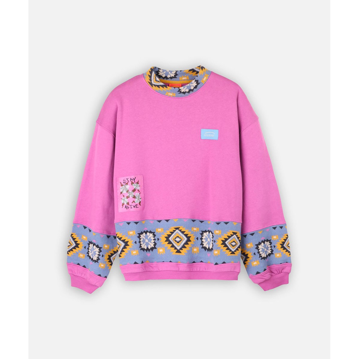 Crewneck avec jacquard artwork MIRAGE mulberry, OXBOW