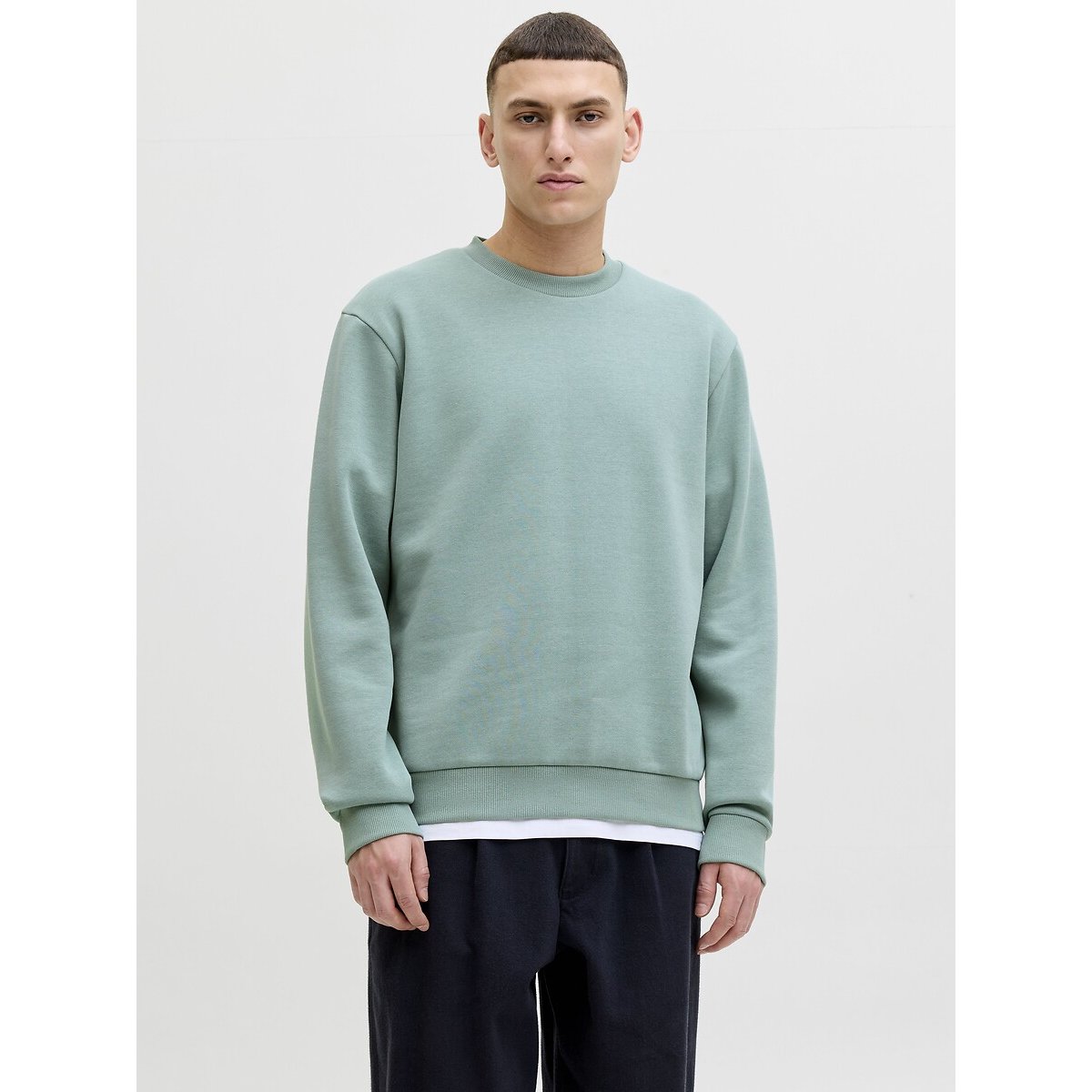 Sweat col rond vert d'eau, JACK & JONES