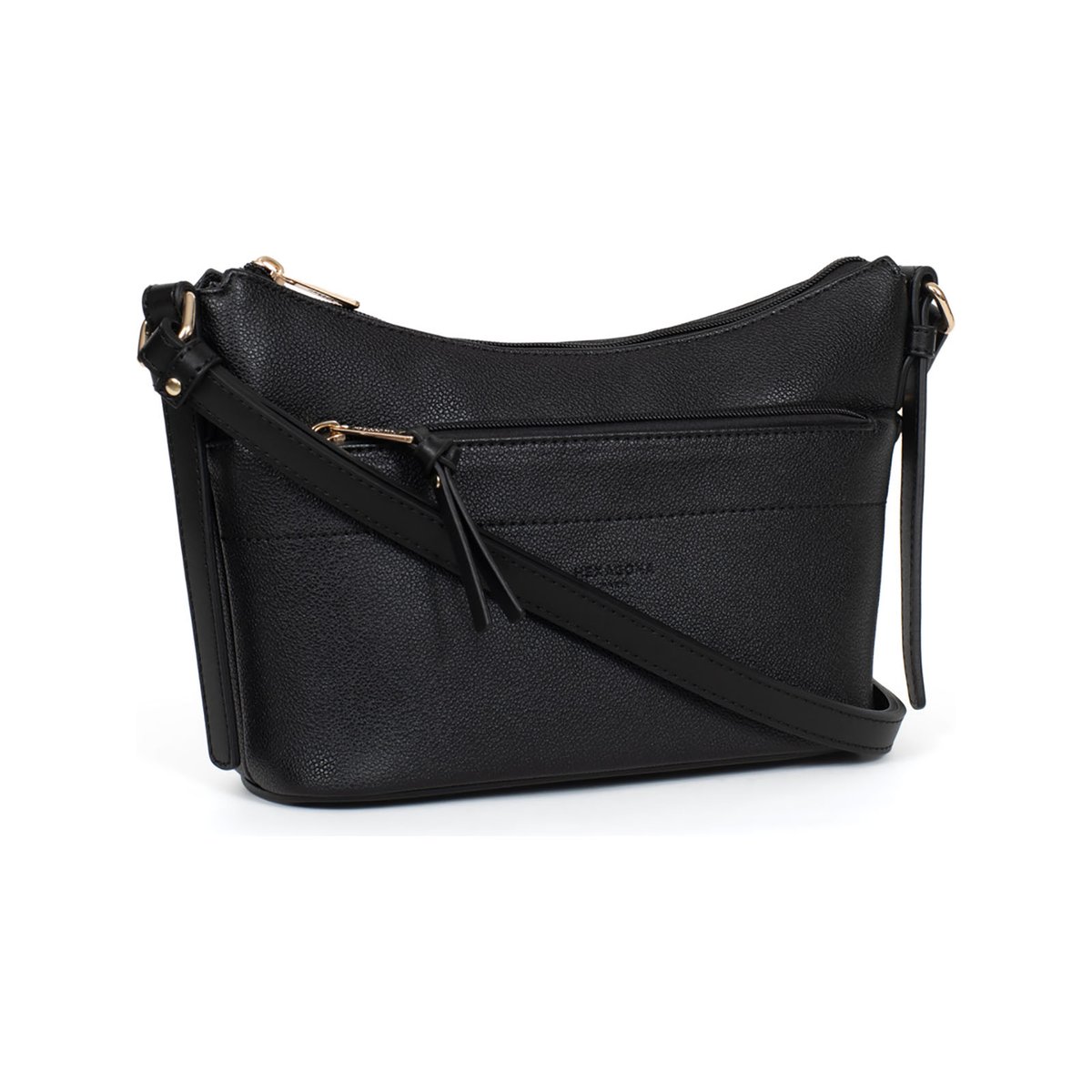 Sac porté travers MAÉ noir, HEXAGONA