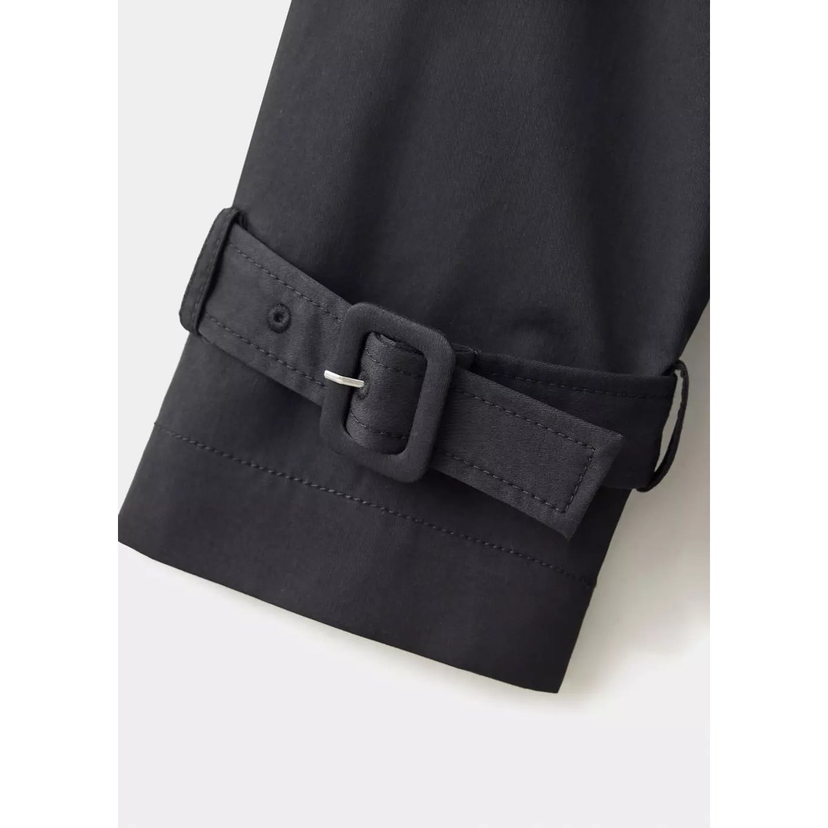 Trench midi ceinture noir, MANGO