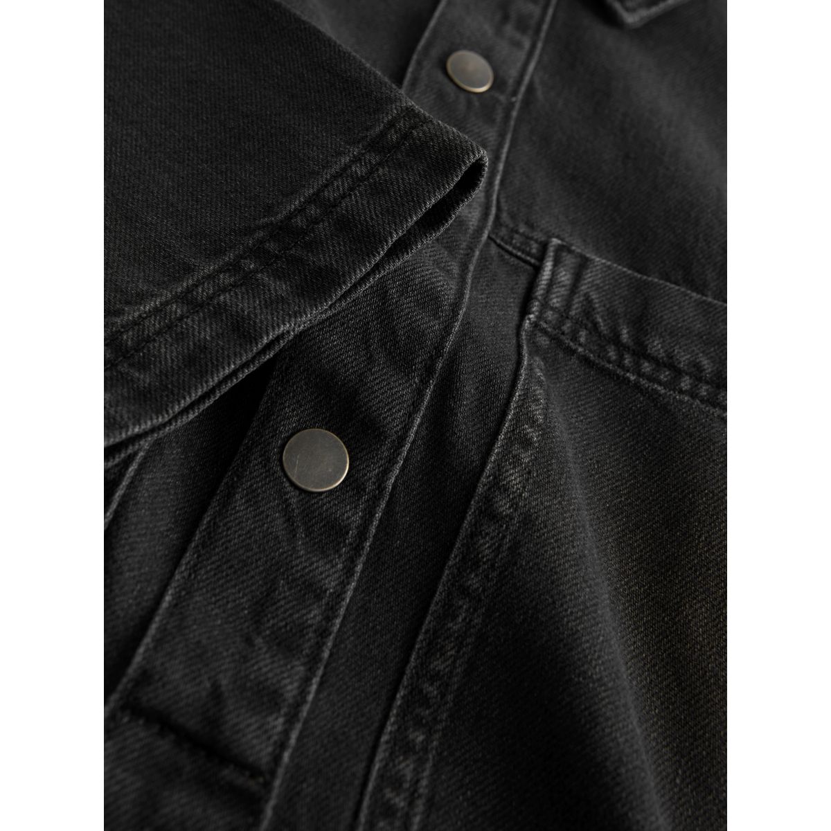 Robe en denim à manches longues militaire noir délavé, NEXT