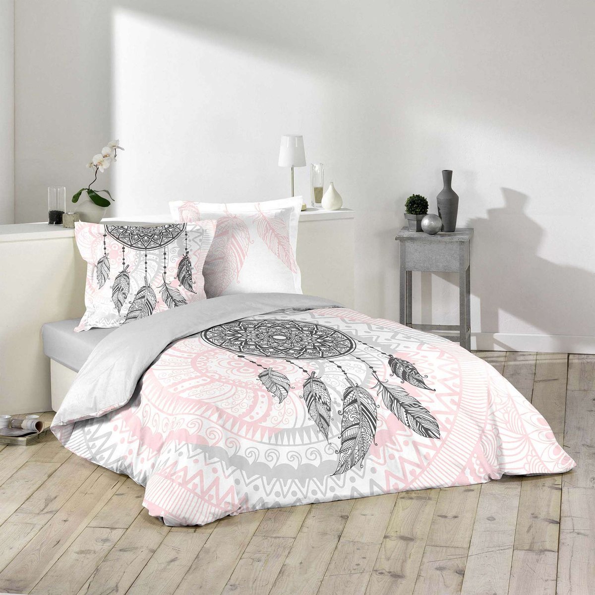 Parure de lit NAMASTE blanc, DOUCEUR D'INTÉRIEUR