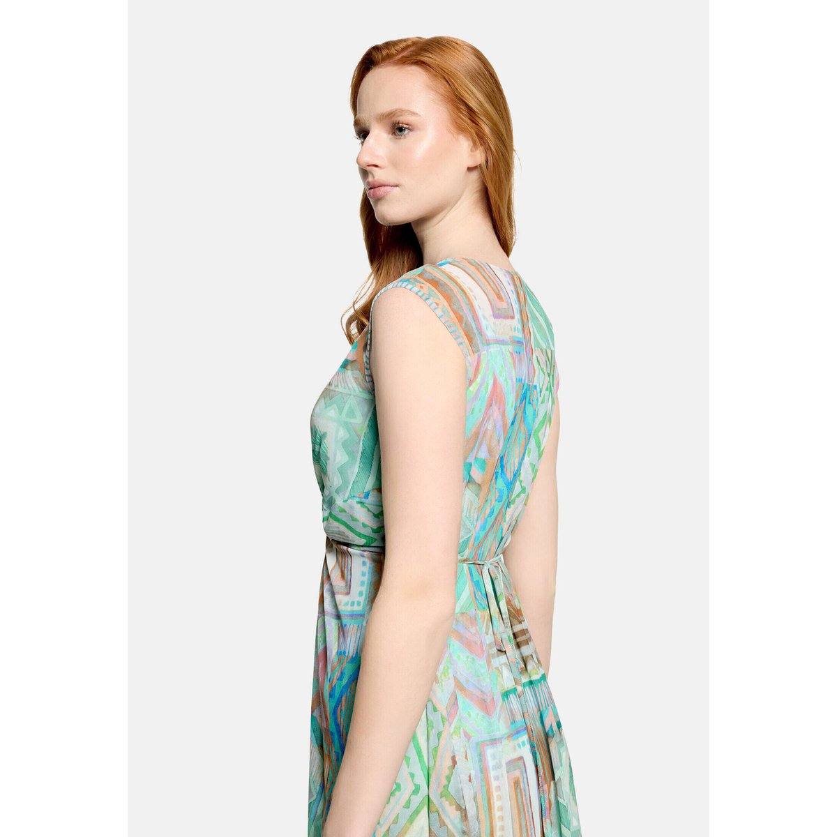 Robe longueur midi sans manches vert/violet, CARTOON
