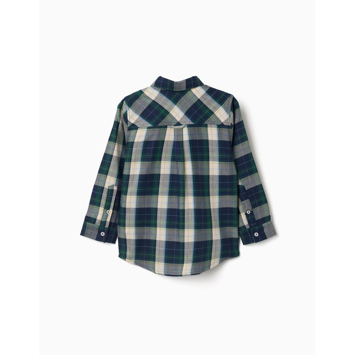 Chemise en coton à manches longues à carreaux B&S bleu foncé, ZIPPY