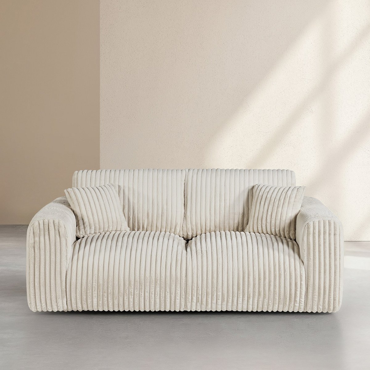 Canapé fixe tissu ALEYA beige, HABITAT