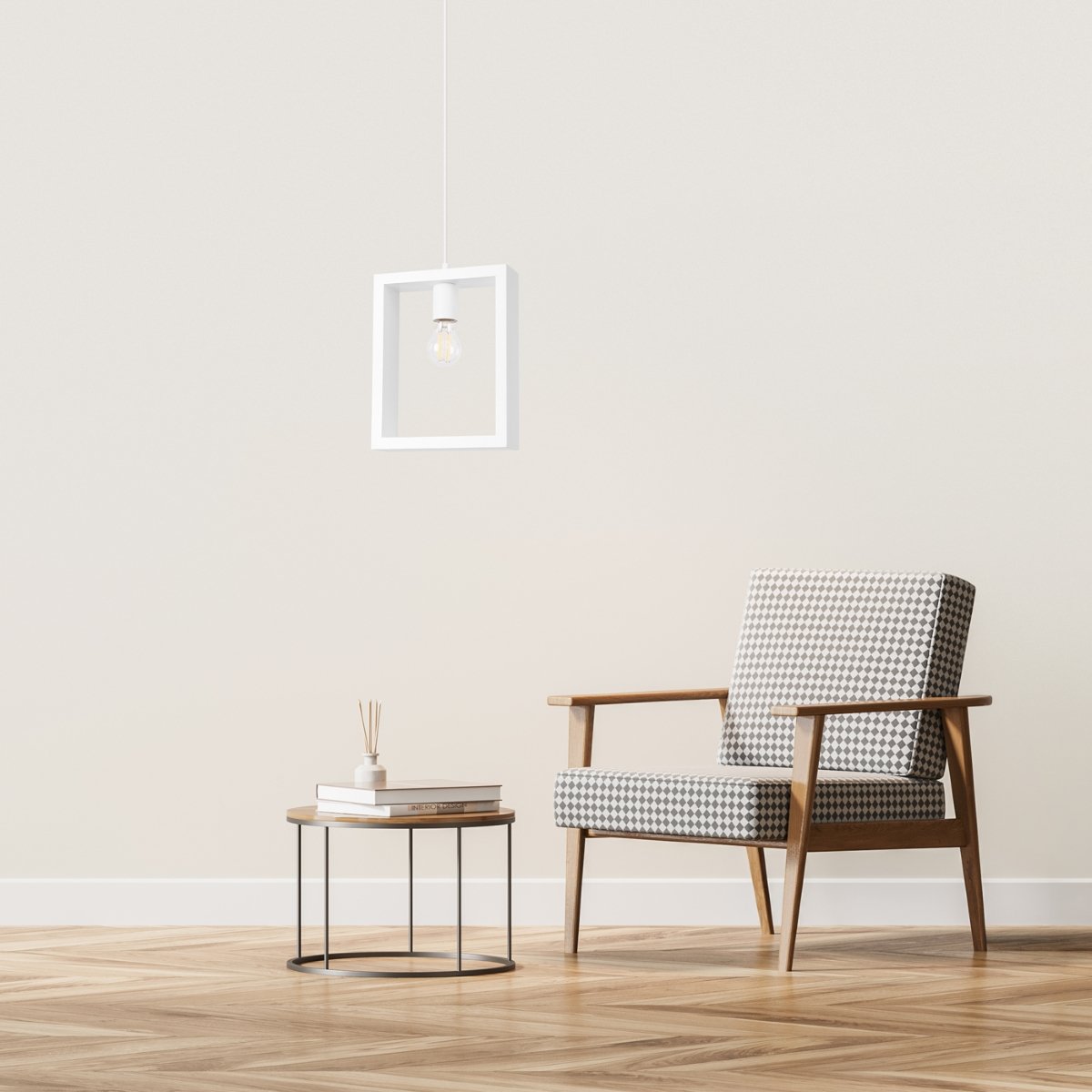 Suspension Acier Blanc E27 1 Aries blanc, EDEN