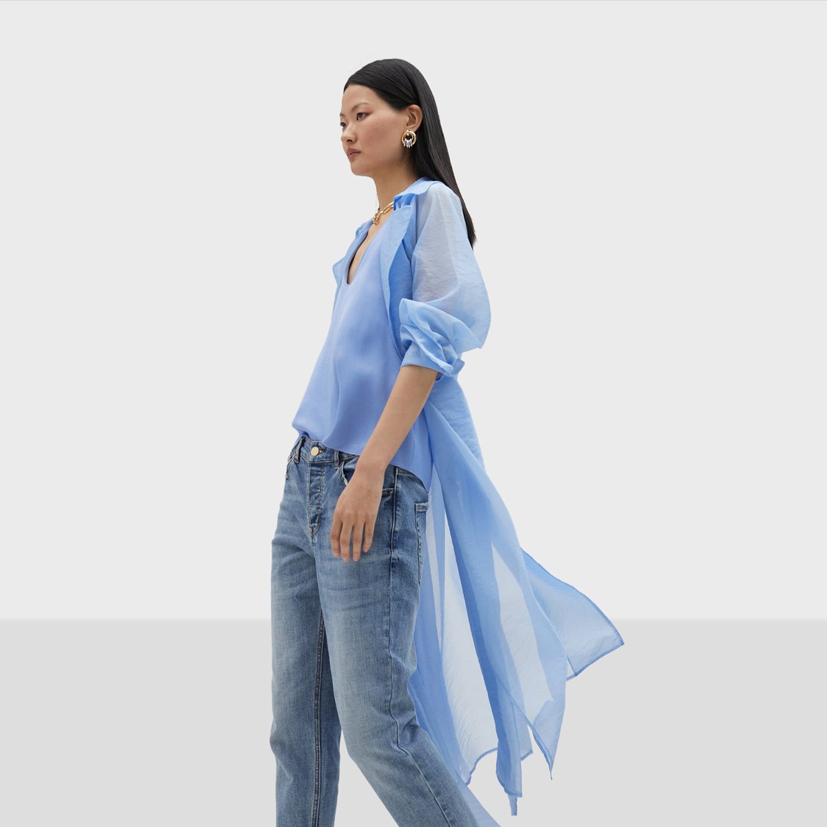 Trench-coat léger transparent ciel, LOLA CASADEMUNT